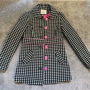 ONLY- Black& white and pink coat sz M